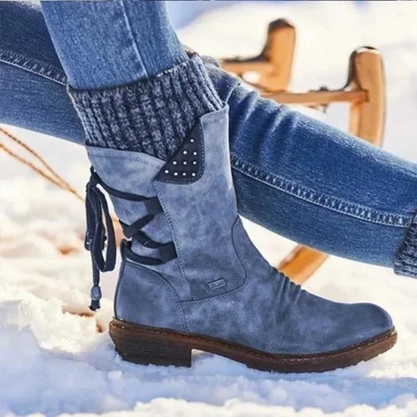 đ„ LETZTER TAG â 80 % RABATT đ„ Damen Winterstiefel mit orthopĂ€discher UnterstĂŒtzung, Schleifendetail & warmer WollfĂŒtterung