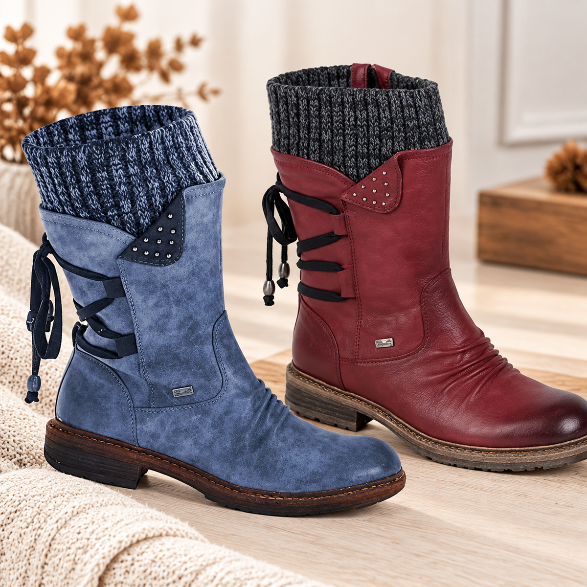 đ„ LETZTER TAG â 80 % RABATT đ„ Damen Winterstiefel mit orthopĂ€discher UnterstĂŒtzung, Schleifendetail & warmer WollfĂŒtterung