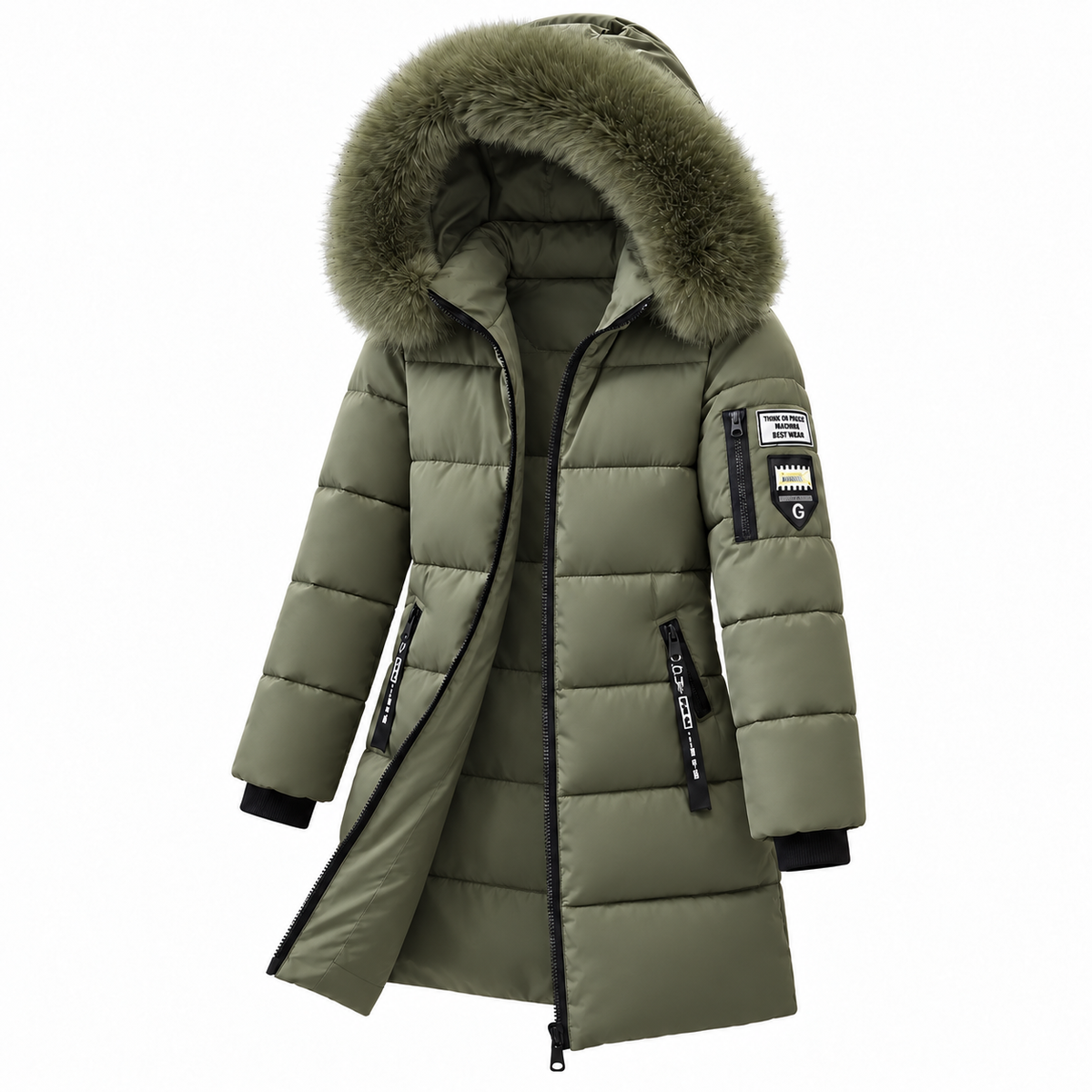 🔥 LETZTER TAG – 80% RABATT 🔥 ❄️ Warmer Damen-Daunenmantel mit Kapuze und abnehmbarem Kunstfellkragen