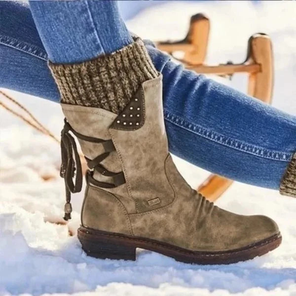 đ„ LETZTER TAG â 80 % RABATT đ„ Damen Winterstiefel mit orthopĂ€discher UnterstĂŒtzung, Schleifendetail & warmer WollfĂŒtterung