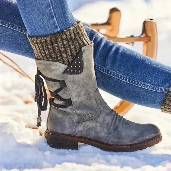 đ„ LETZTER TAG â 80 % RABATT đ„ Damen Winterstiefel mit orthopĂ€discher UnterstĂŒtzung, Schleifendetail & warmer WollfĂŒtterung