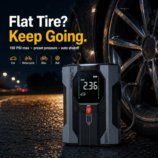 Vivanoura V02 Max tire inflation controls