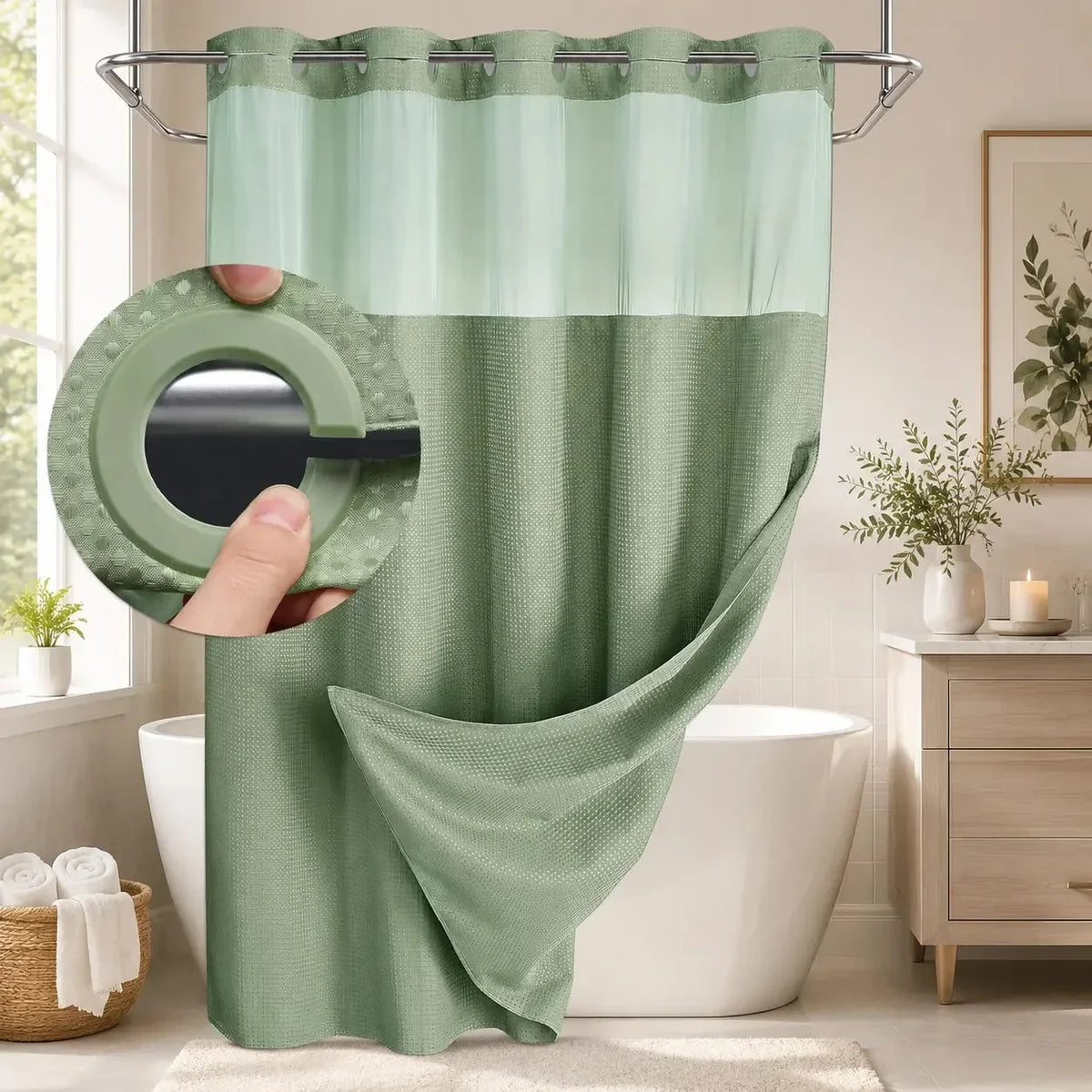 Hookless Shower Curtain Set — View 1