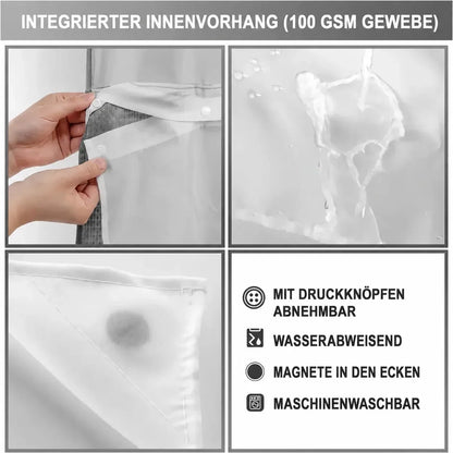 Duschvorhang-Set mit abnehmbarem Innenvorhang – Produktansicht 8