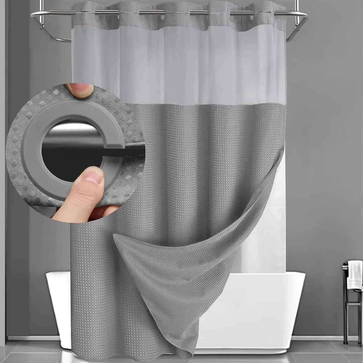 Hookless Shower Curtain — Gray