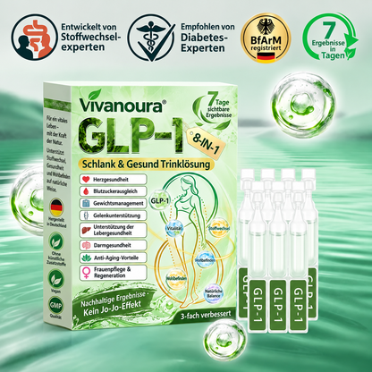 ⏰ GLP-1 8-in-1 Slim & Healthy Lösung | 1× täglich – sichtbare Ergebnisse in 7 Tagen | Für Gewicht, Herz, Blutzucker, Schlaf, Darm, Gelenke, Haut & Energie | CE · MDR (EU) 2017/745 · BfArM