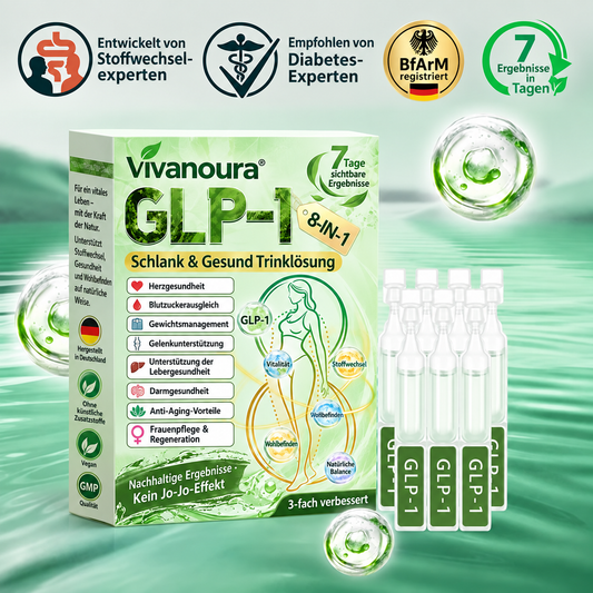 ⏰ GLP-1 8-in-1 Slim & Healthy Lösung | 1× täglich – sichtbare Ergebnisse in 7 Tagen | Für Gewicht, Herz, Blutzucker, Schlaf, Darm, Gelenke, Haut & Energie | CE · MDR (EU) 2017/745 · BfArM