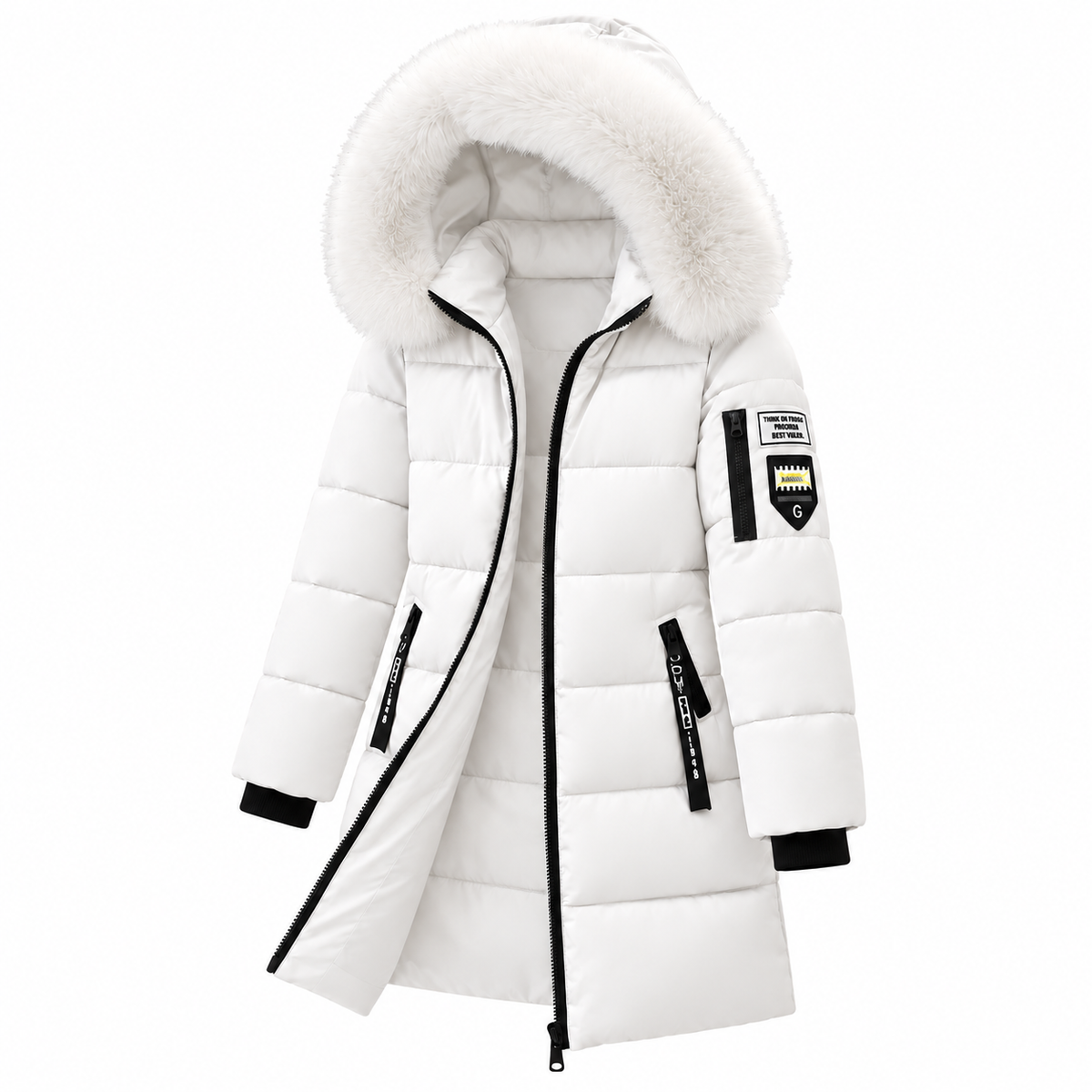 🔥 LETZTER TAG –  80% RABATT 🔥 ❄️ Warmer Damen-Daunenmantel mit Kapuze und abnehmbarem Kunstfellkragen