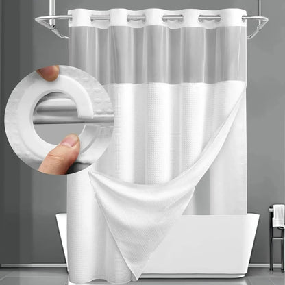 Hookless Shower Curtain — White