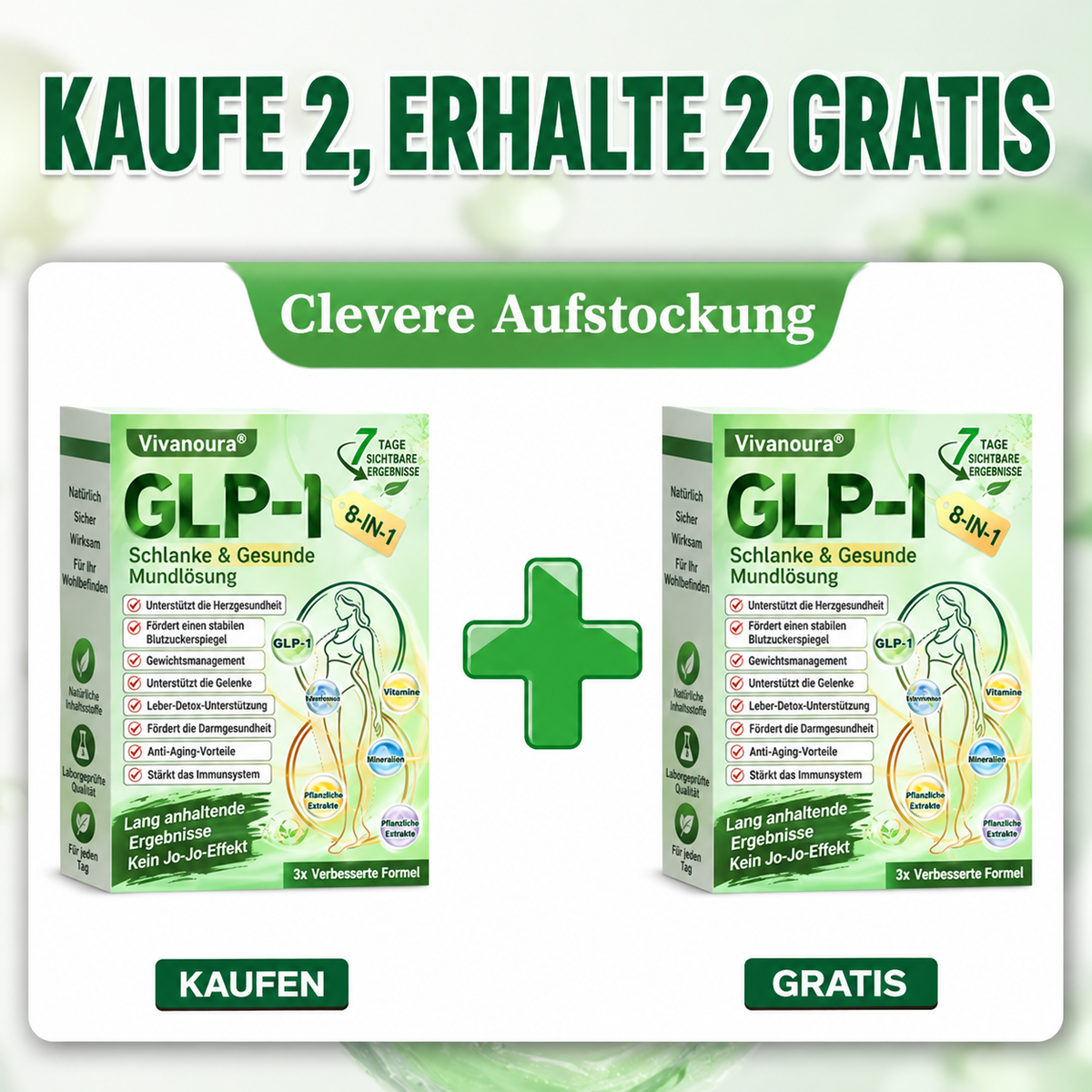 ⏰ GLP-1 8-in-1 Slim & Healthy Lösung | 1× täglich – sichtbare Ergebnisse in 7 Tagen | Für Gewicht, Herz, Blutzucker, Schlaf, Darm, Gelenke, Haut & Energie | CE · MDR (EU) 2017/745 · BfArM
