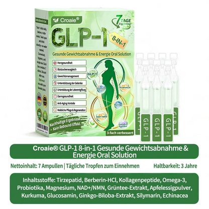 ⏰ GLP-1 8-in-1 Slim & Healthy Lösung | 1× täglich – sichtbare Ergebnisse in 7 Tagen | Für Gewicht, Herz, Blutzucker, Schlaf, Darm, Gelenke, Haut & Energie | CE · MDR (EU) 2017/745 · BfArM