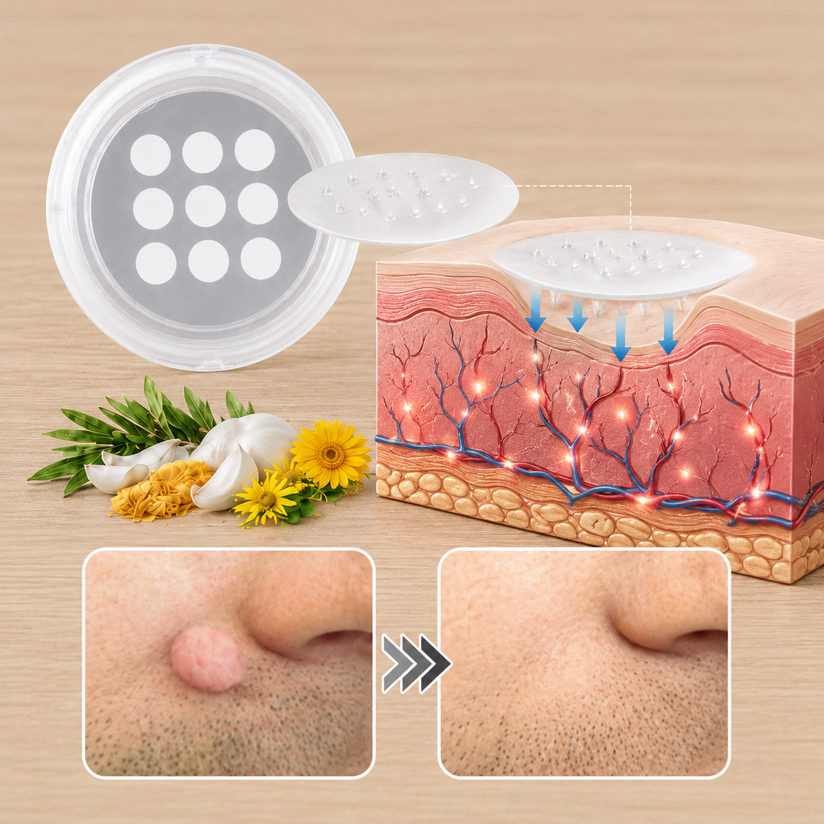 🔥 CVS®2-in-1 Microneedle & Hydrocolloid Patch🔥| Removes Raised Moles, Acne, Flat Warts & Skin Tags | Helps Improve Wrinkles, Scars & Blemishes | Invisible Patches for Face & Body
