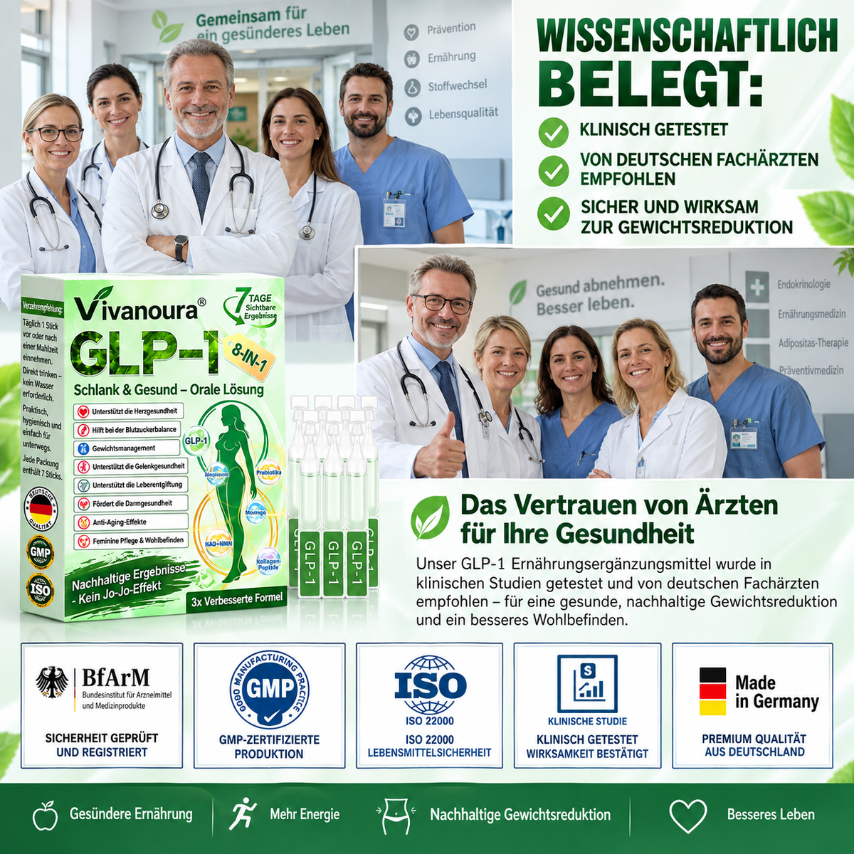 ⏰ GLP-1 8-in-1 Slim & Healthy Lösung | 1× täglich – sichtbare Ergebnisse in 7 Tagen | Für Gewicht, Herz, Blutzucker, Schlaf, Darm, Gelenke, Haut & Energie | CE · MDR (EU) 2017/745 · BfArM