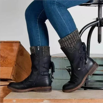 LETZTER TAG – 80 % RABATT 🔥 Damen Winterstiefel mit orthopädischer Unterstützung, Schleifendetail & warmer Wollfütterung