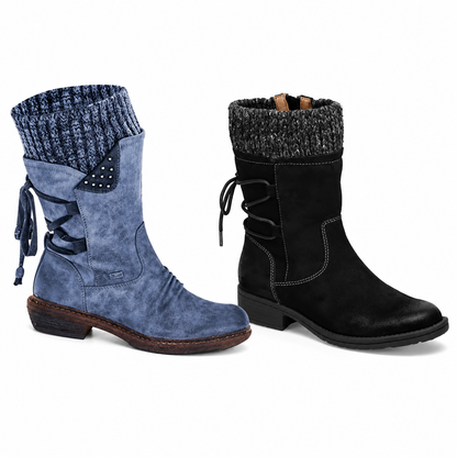 🔥 LETZTER TAG – 80 % RABATT 🔥 Damen Winterstiefel mit orthopädischer Unterstützung, Schleifendetail & warmer Wollfütterung