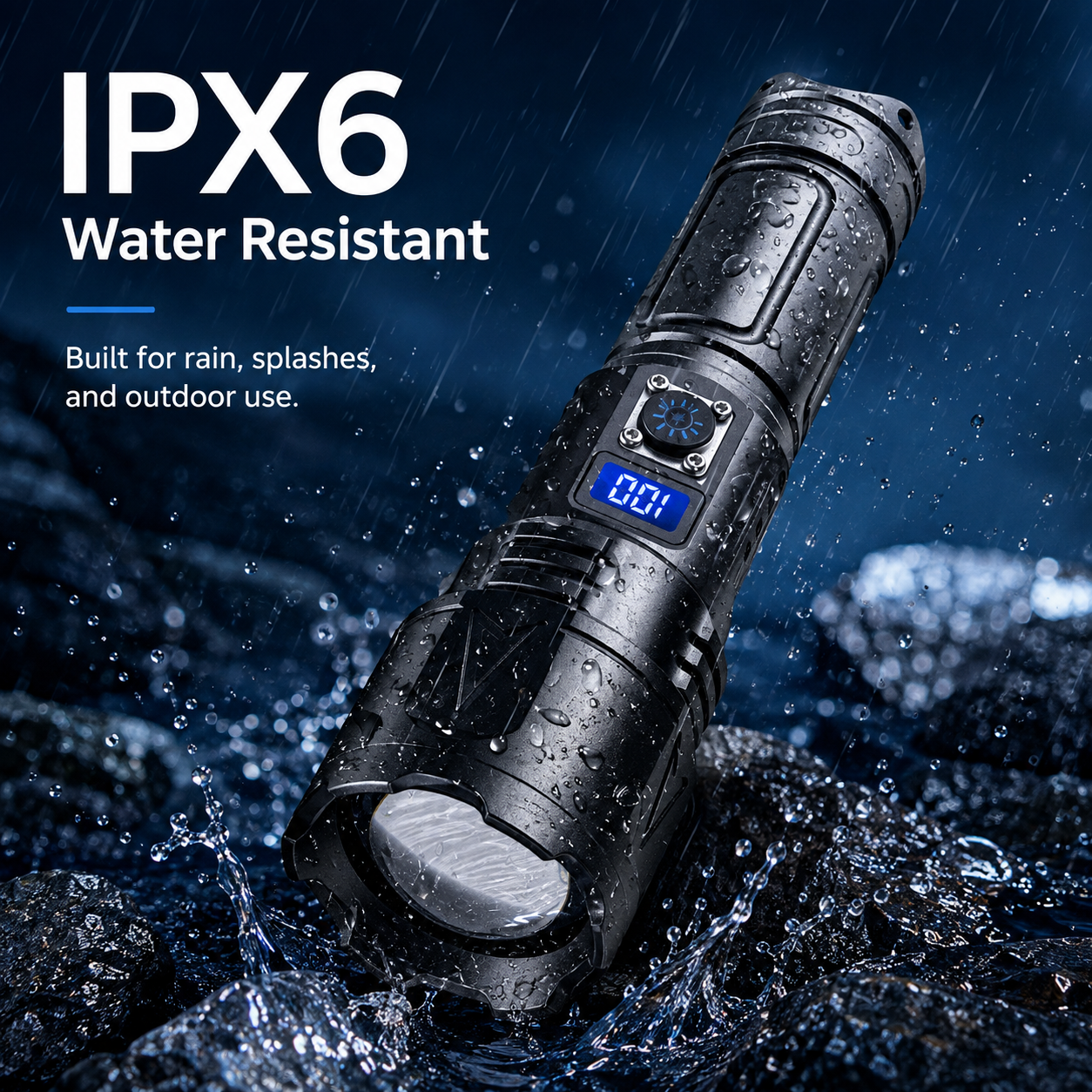 Rechargeable High-Intensity Flashlight with Power Bank