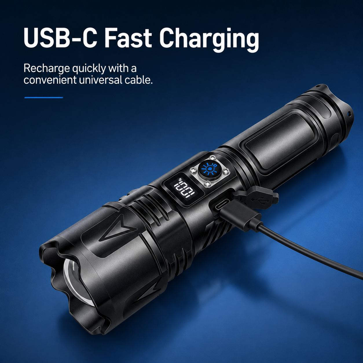 Rechargeable High-Intensity Flashlight with Power Bank