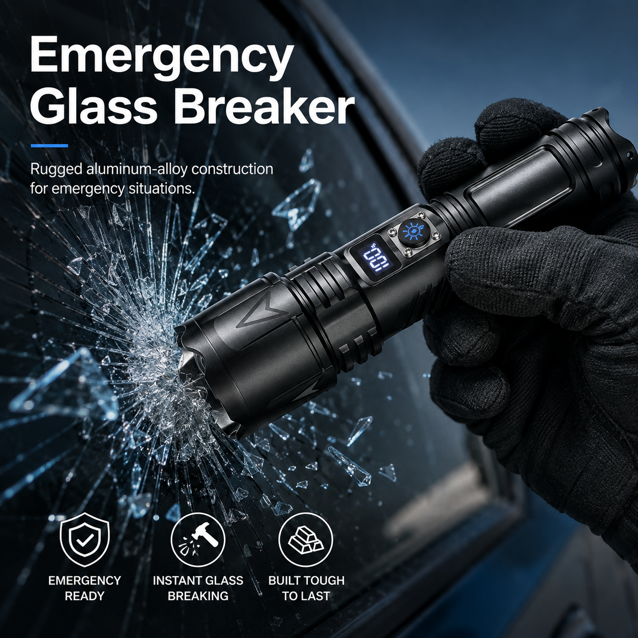 Rechargeable High-Intensity Flashlight with Power Bank