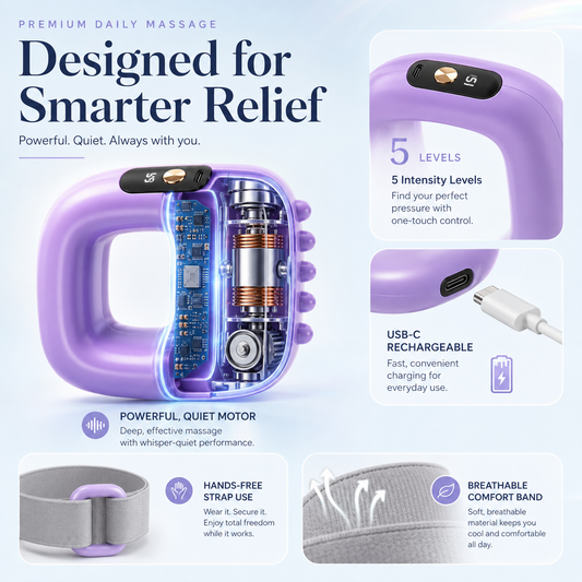 Rechargeable Vibration Massage Ring with Adjustable Strap