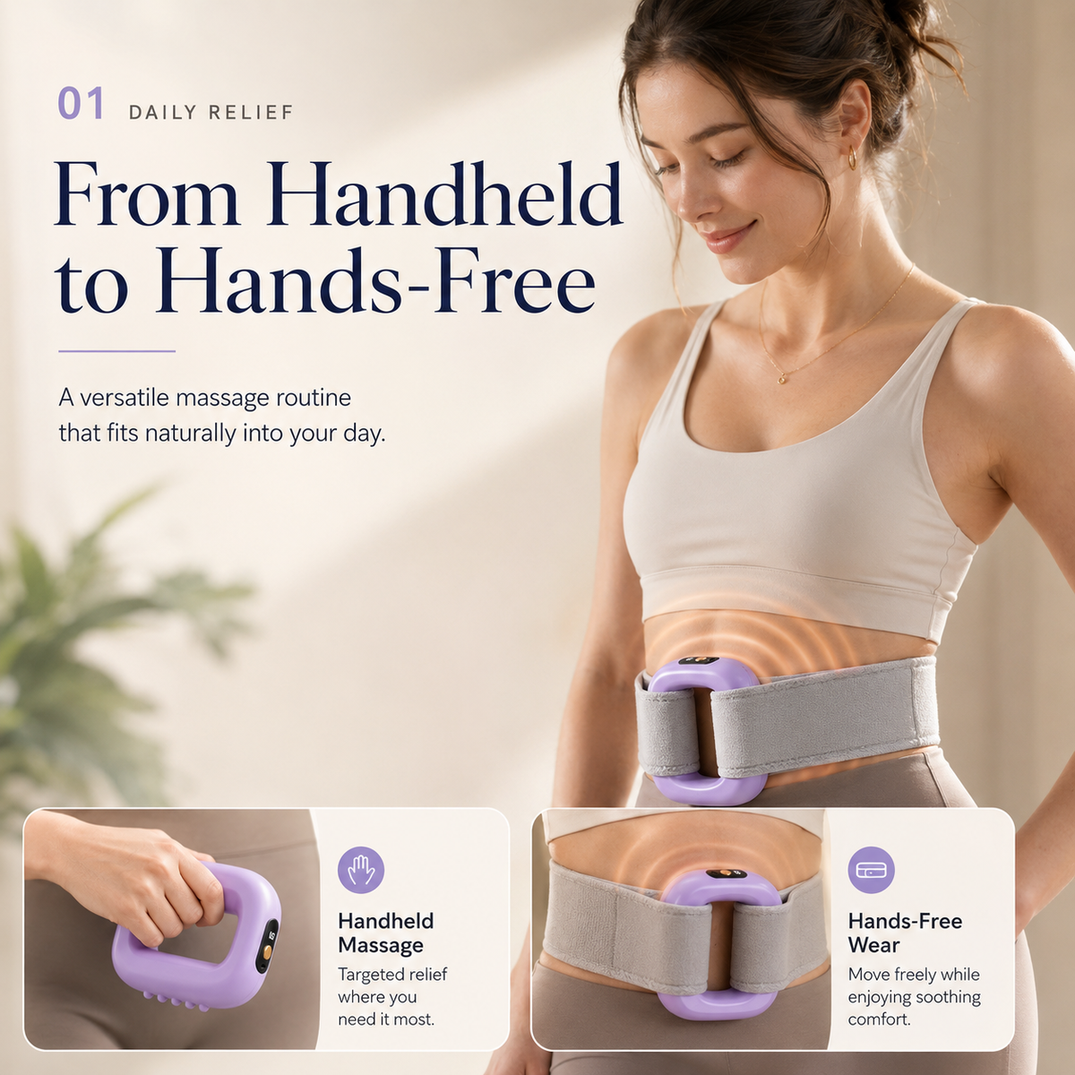 Rechargeable Vibration Massage Ring with Adjustable Strap