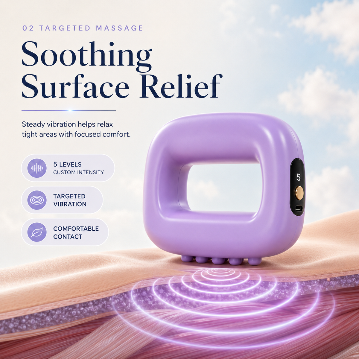 Rechargeable Vibration Massage Ring with Adjustable Strap