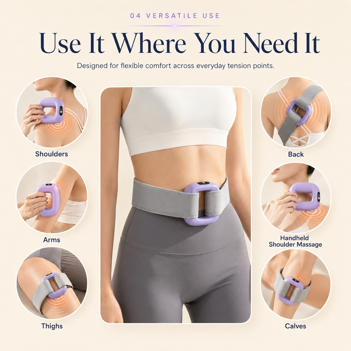 Rechargeable Vibration Massage Ring with Adjustable Strap