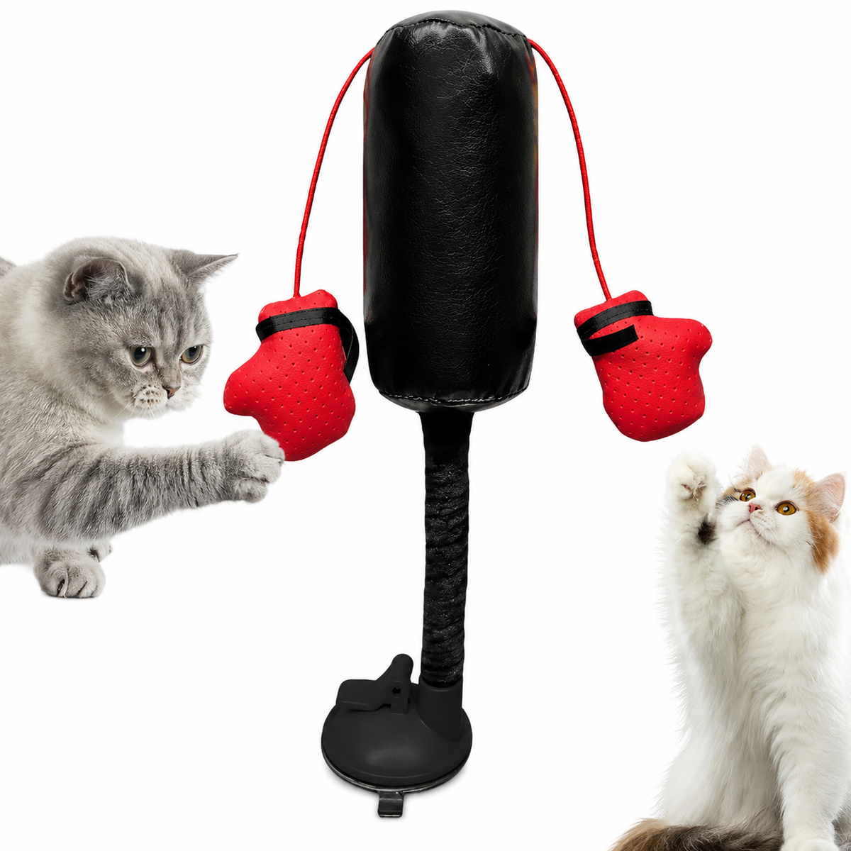Cat Punching Bag Toy - Interactive Boxing Game With Gloves
