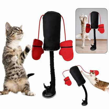 Cat Punching Bag Toy - Interactive Boxing Game With Gloves