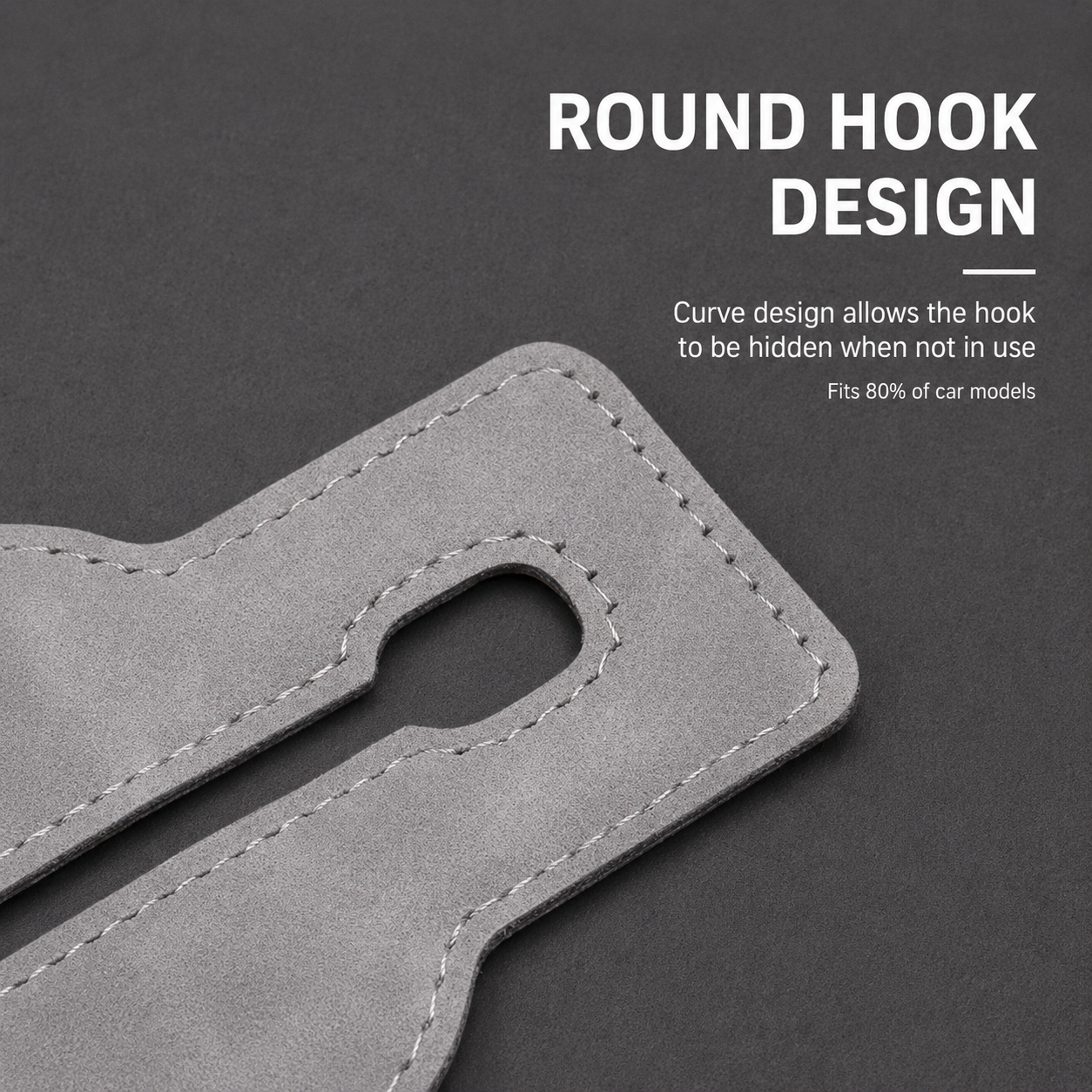 Faux Suede Car Headrest Double Hooks