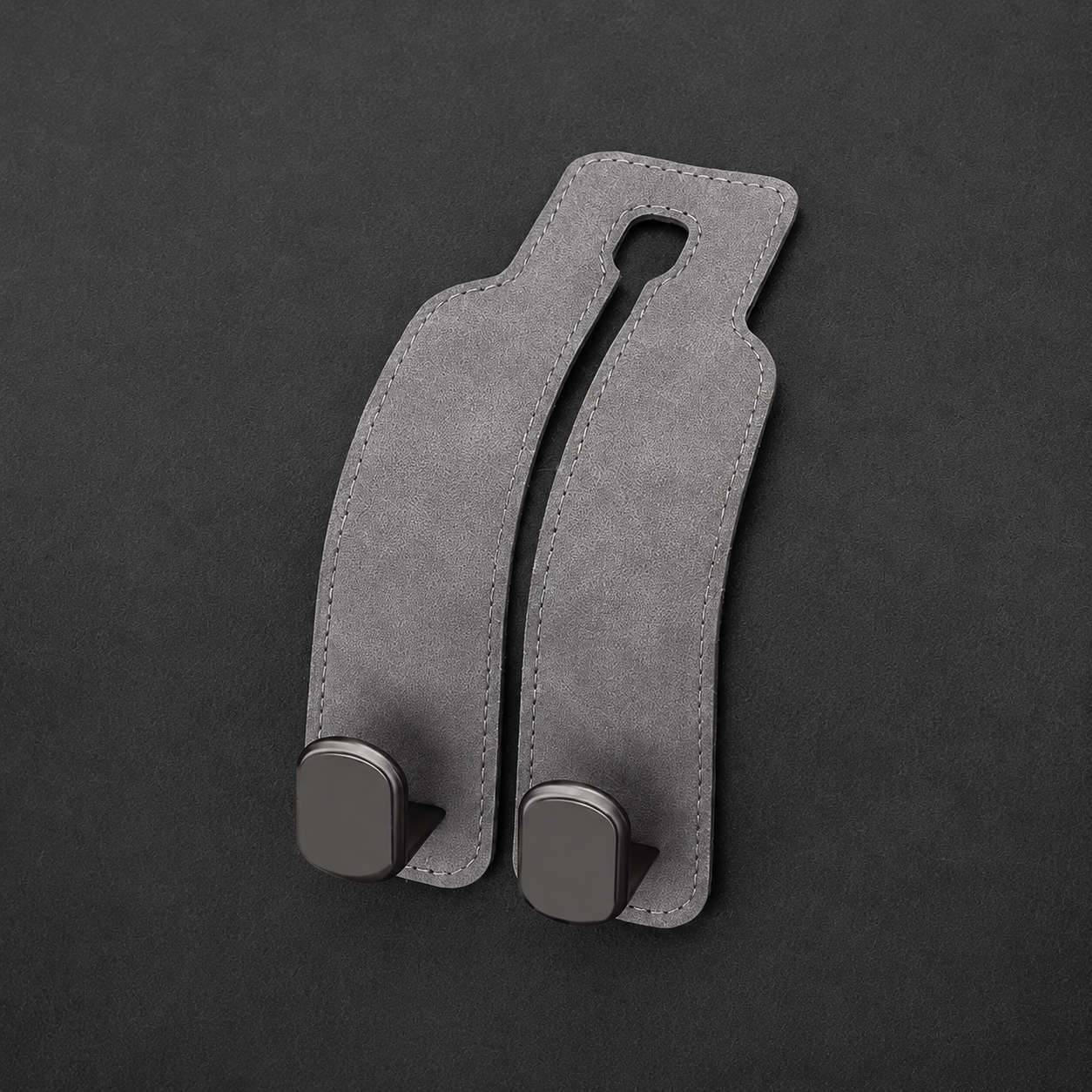 Faux Suede Car Headrest Double Hooks