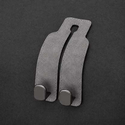 Faux Suede Car Headrest Double Hooks