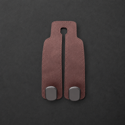 Faux Suede Car Headrest Double Hooks