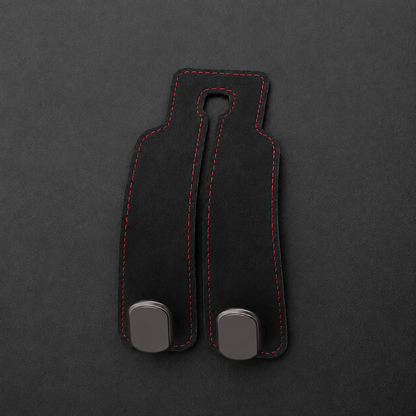 Faux Suede Car Headrest Double Hooks