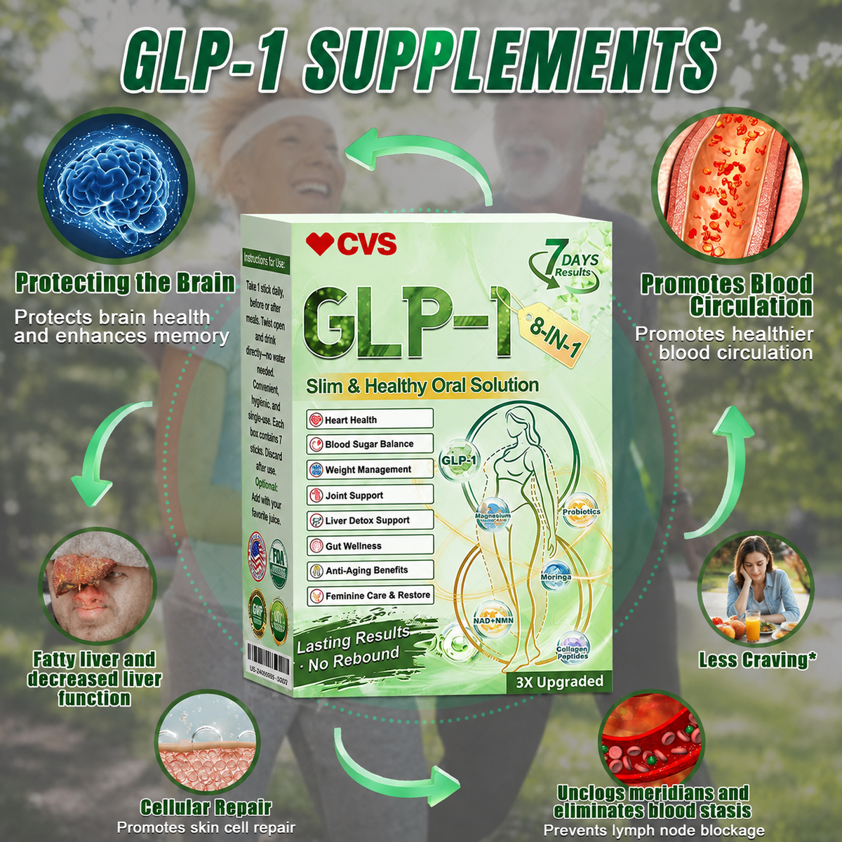 ✨ CVS® GLP-1 8-in-1 Slim & Healthy Oral Solution | Once daily. Supports weight management, appetite control, heart and gut health, joints, skin and energy