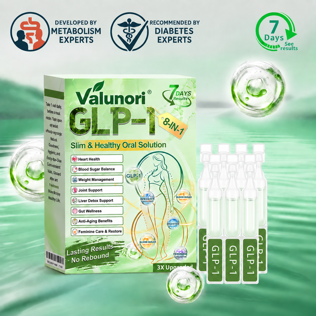 ⏰Valunori® GLP-1 8-in-1 Slim & Healthy Oral Solution | Once daily. Supports weight management, appetite control, heart and gut health, joints, skin and energy.