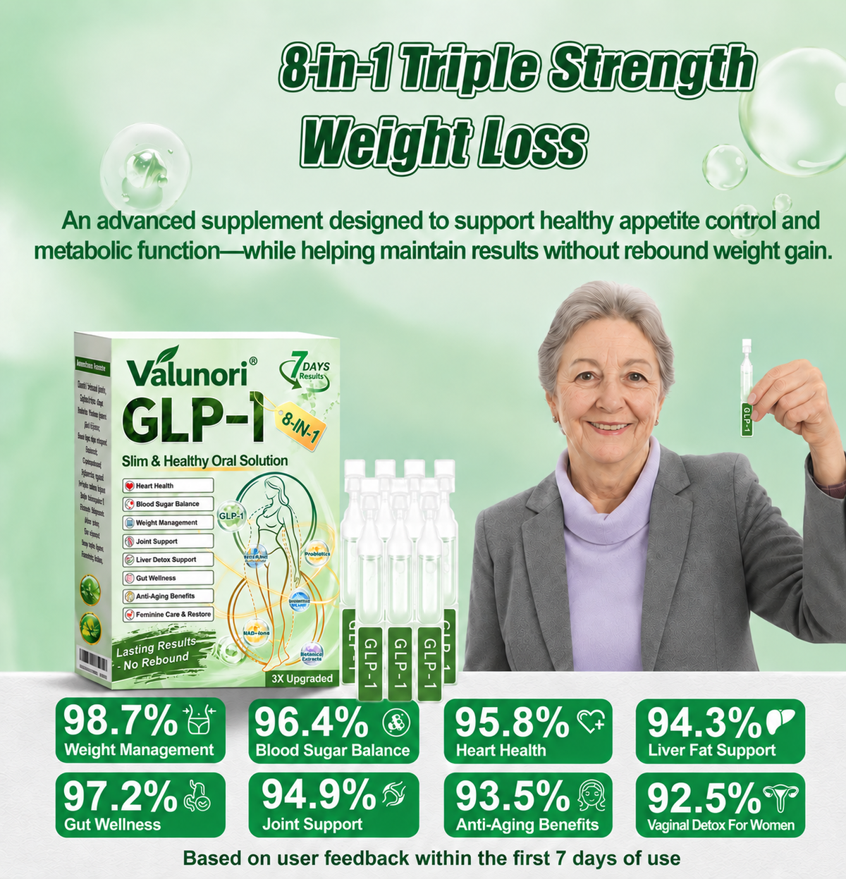 ⏰Valunori® GLP-1 8-in-1 Slim & Healthy Oral Solution | Once daily. Supports weight management, appetite control, heart and gut health, joints, skin and energy.