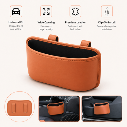 🔥 80% OFF Genuine Leather Car Organizer – Leakproof, Stylish & Practical 🚗