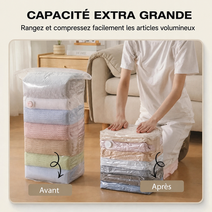 Sacs de rangement sous vide sans pompe