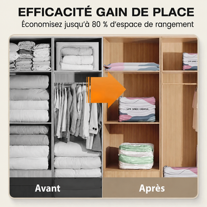 Sacs de rangement sous vide sans pompe