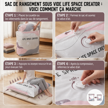 Sacs de rangement sous vide sans pompe