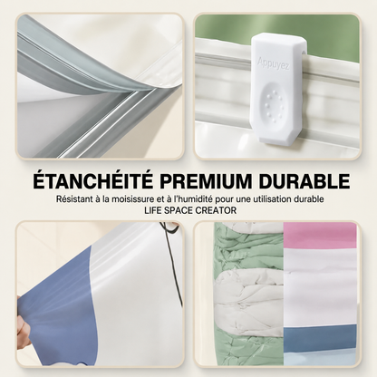 Sacs de rangement sous vide sans pompe
