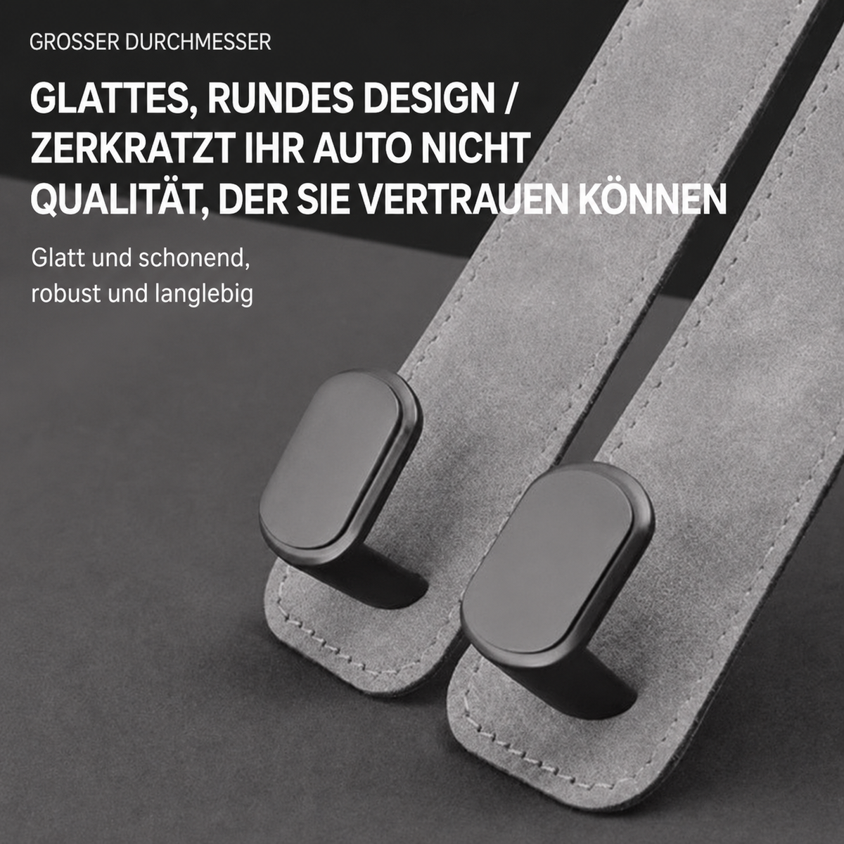 Doppelhaken für Auto-Kopfstützen aus Kunstwildleder