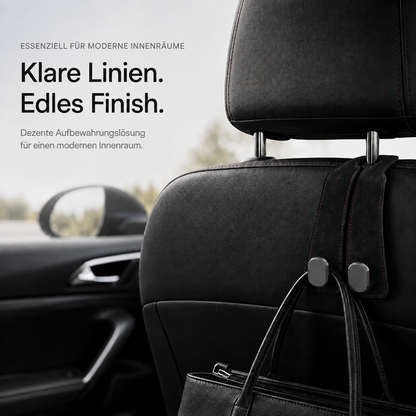 Doppelhaken für Auto-Kopfstützen aus Kunstwildleder