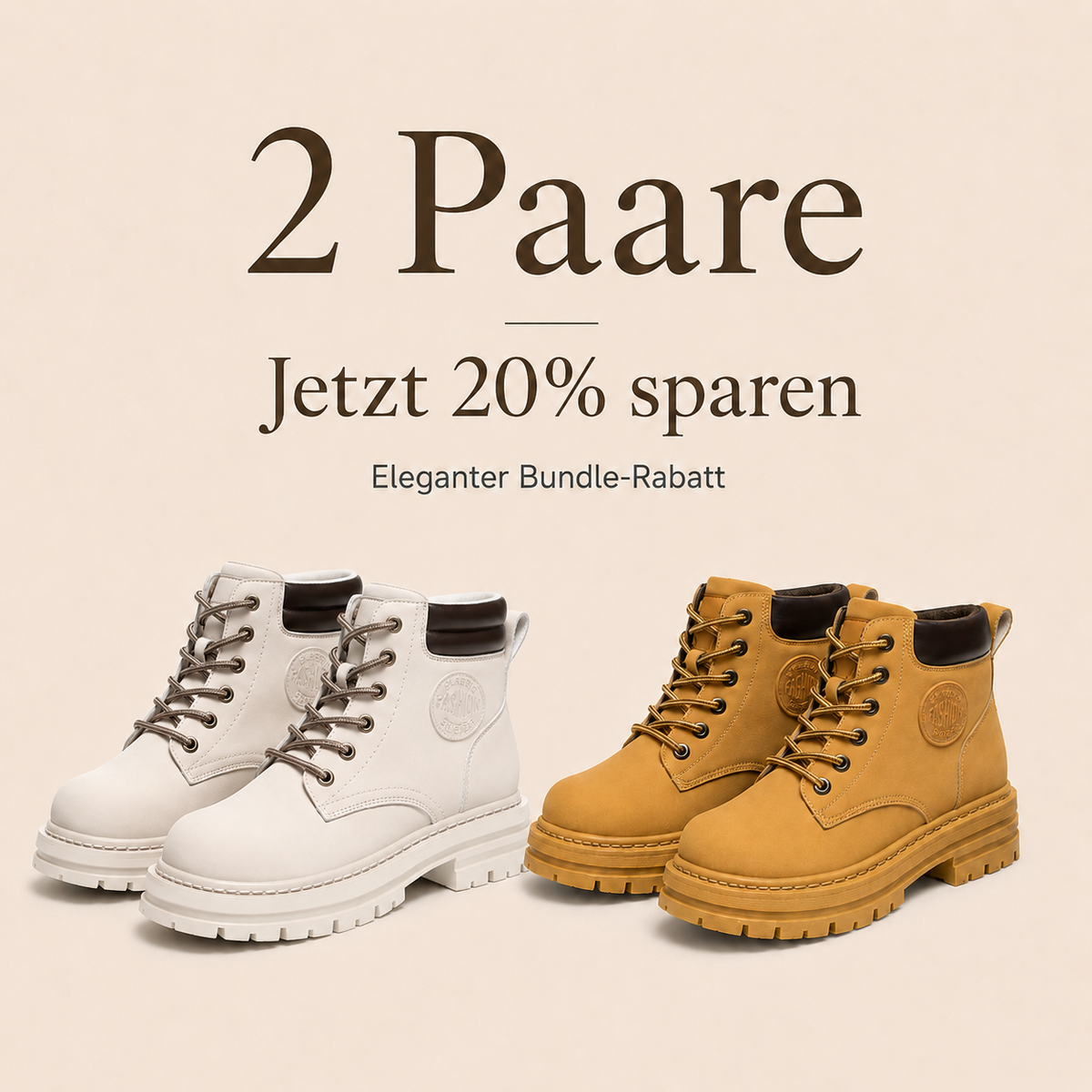 Gefütterte Schnürboots mit Profilsohle