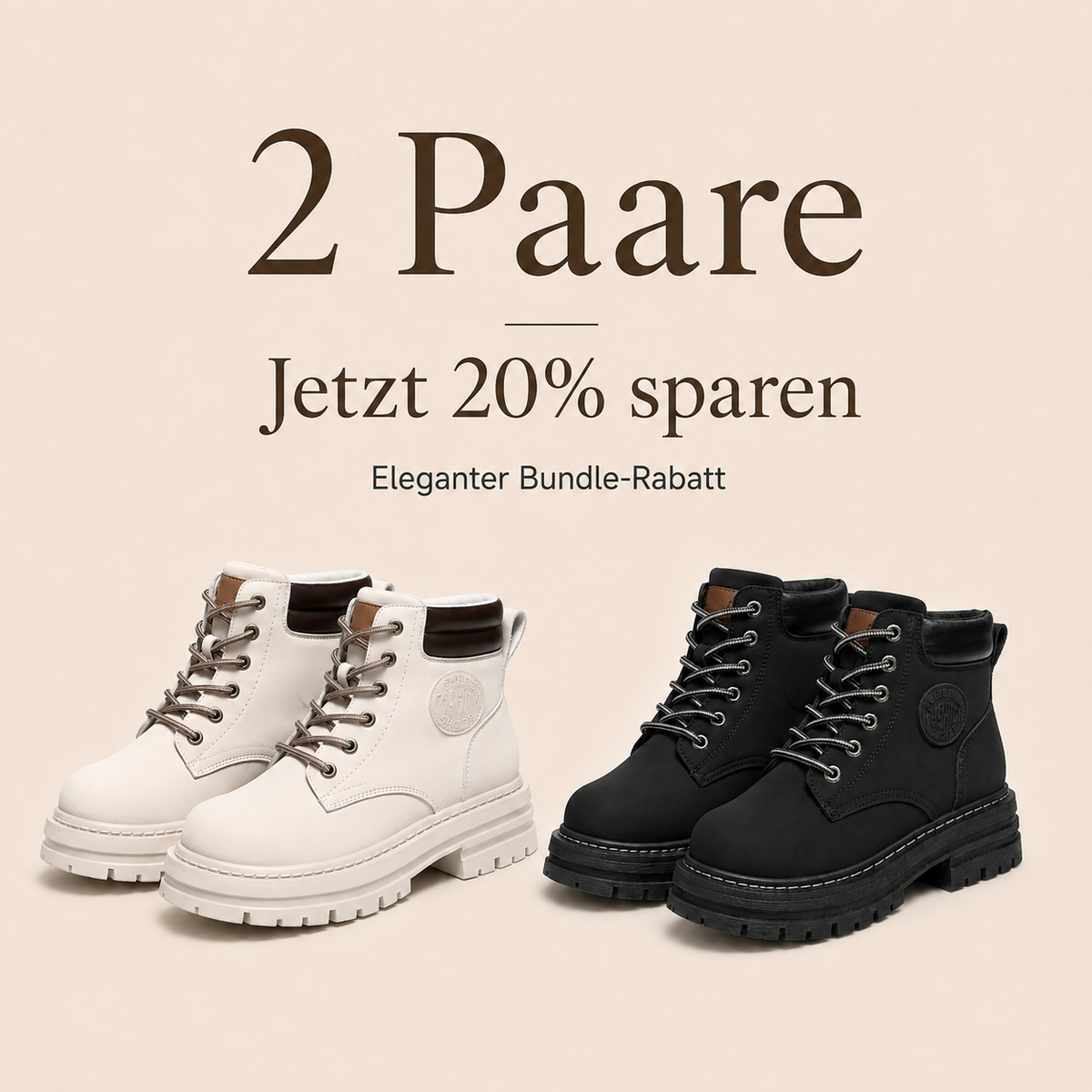 Gefütterte Schnürboots mit Profilsohle