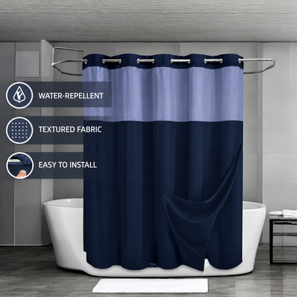 🧨Get it in just 3 days!🤩 TODAY ONLY: 80% OFF 🛁 | Hookless Shower Curtain Set with Snap-In Liner