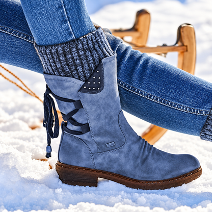 LETZTER TAG – 80 % RABATT 🔥 Damen Winterstiefel mit orthopädischer Unterstützung, Schleifendetail & warmer Wollfütterung