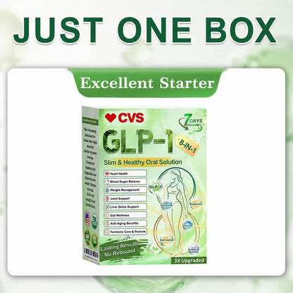 ✨ CVS® GLP-1 8-in-1 Slim & Healthy Oral Solution | Once daily. Supports weight management, appetite control, heart and gut health, joints, skin and energy
