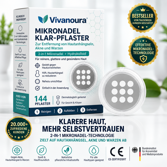 🔥 2-in-1 Mikronadel- & Hydrokolloid-Pflaster 🔥 | Entfernt erhabene Muttermale, Akne, flache Warzen & Hautanhängsel | Hilft, Falten, Narben & Hautunreinheiten zu verbessern | Unsichtbare Pflaster für Gesicht & Körper