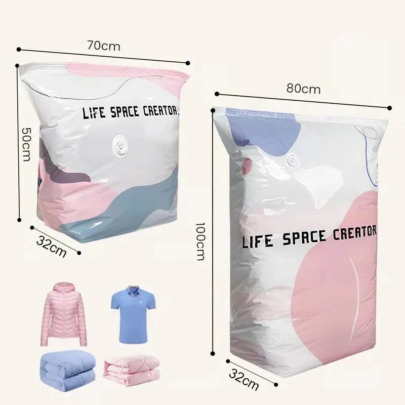 Sacs de rangement sous vide sans pompe